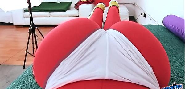  HUGE ASS Super ROUND and Tiny Waist PERFECTION Plus Cameltoe in Tight Spandex Bodysuit